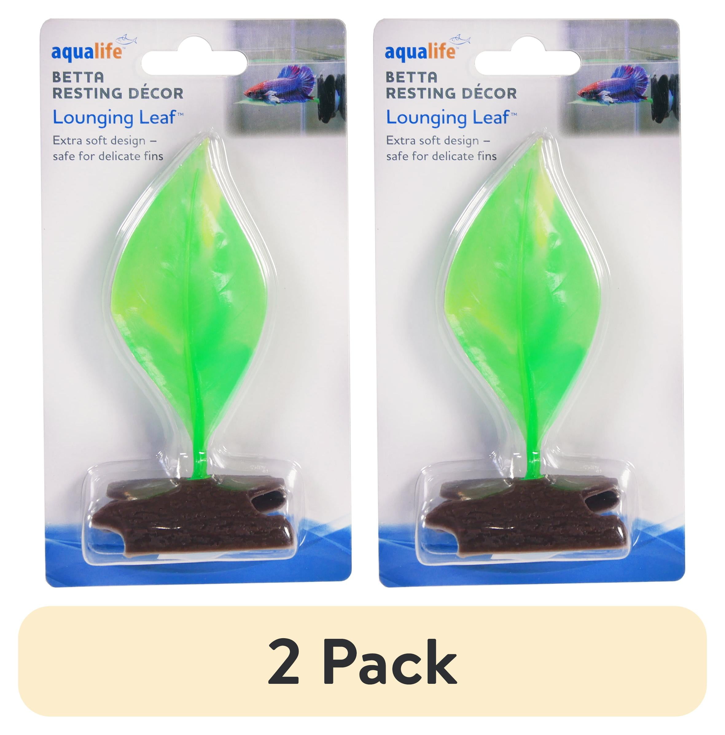 2 pack) Penn-Plax Soft Silicone Lounging Green Leaf - Betta