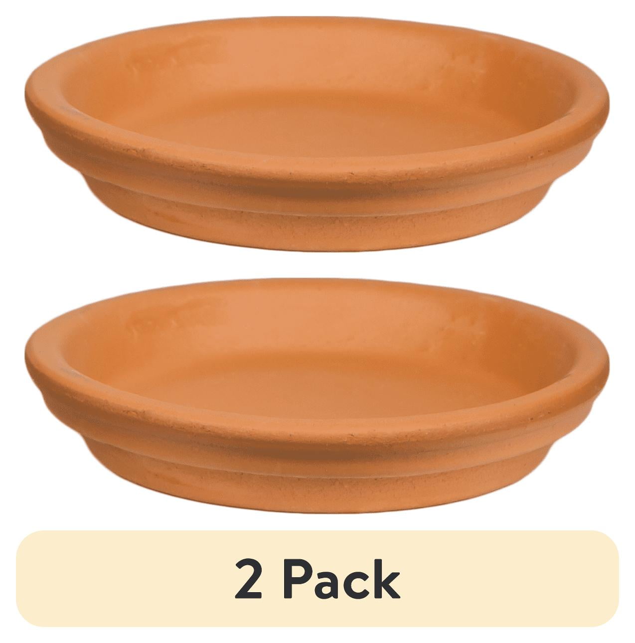 (2 pack) Pennington 6 inch Terra Cotta Clay Standard Saucer, Red