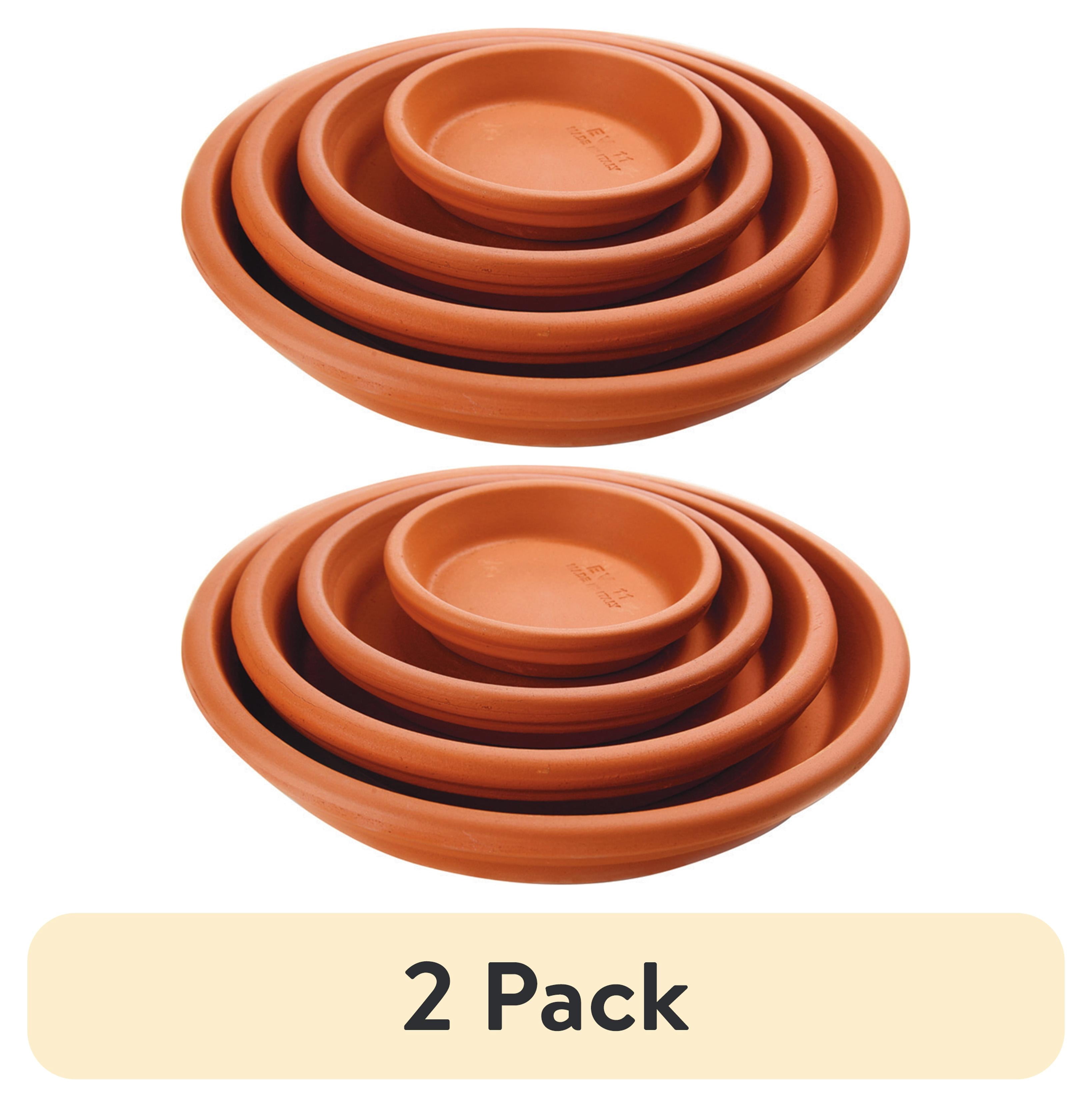 (2 pack) Pennington 8 inch Terra Cotta Clay Standard Saucer, Red
