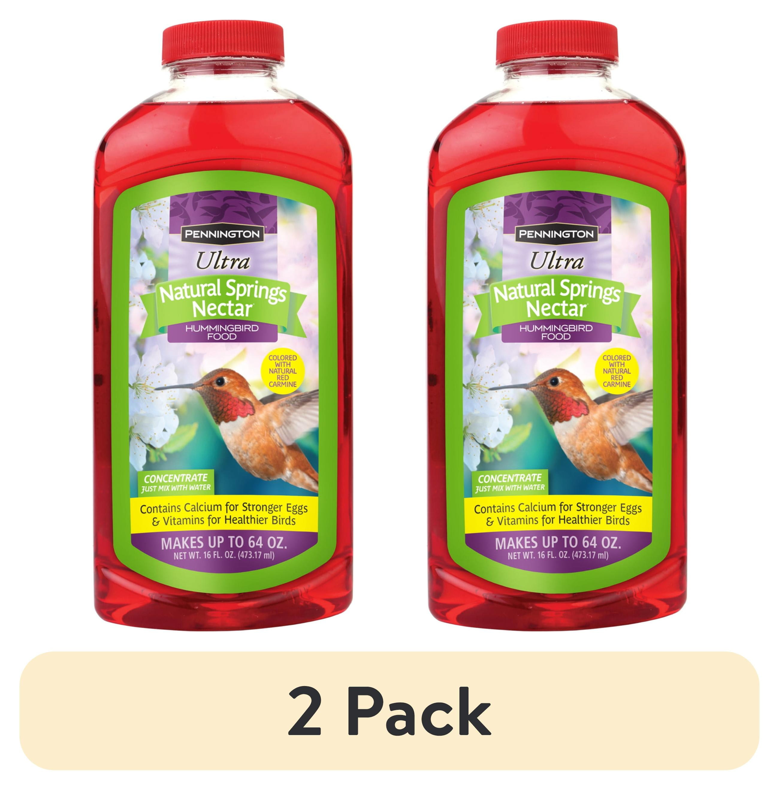 (2 pack) Pennington Hummingbird Nectar, No Artificial Dye, Concentrated Sweet Hummingbird Food Liquid, 16 oz, 1 Pack, All Lifestages