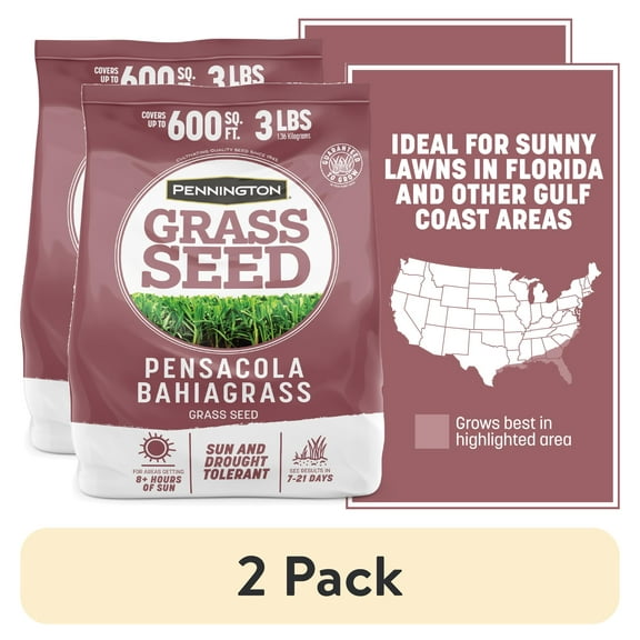 (2 pack) Pennington Pensacola Bahiagrass Grass Seed for Full Sun, Grass Seeds for Lawn, 3 lb