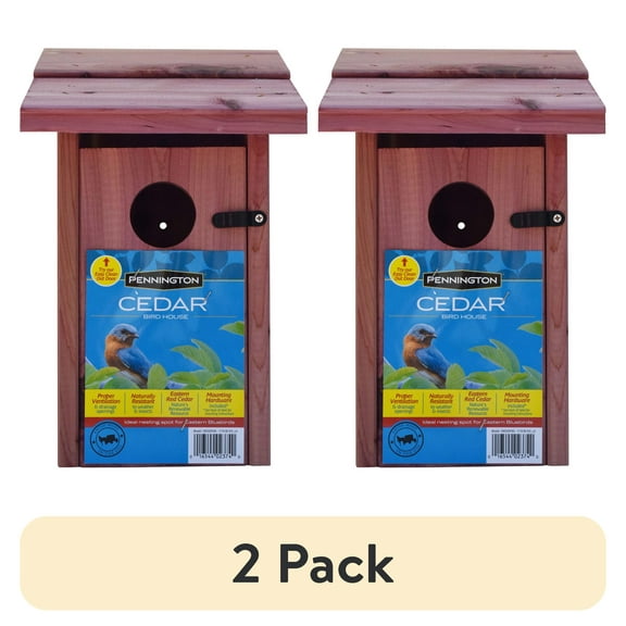 (2 pack) Pennington Red Cedar Bluebird Wild Bird House, 1 Pack