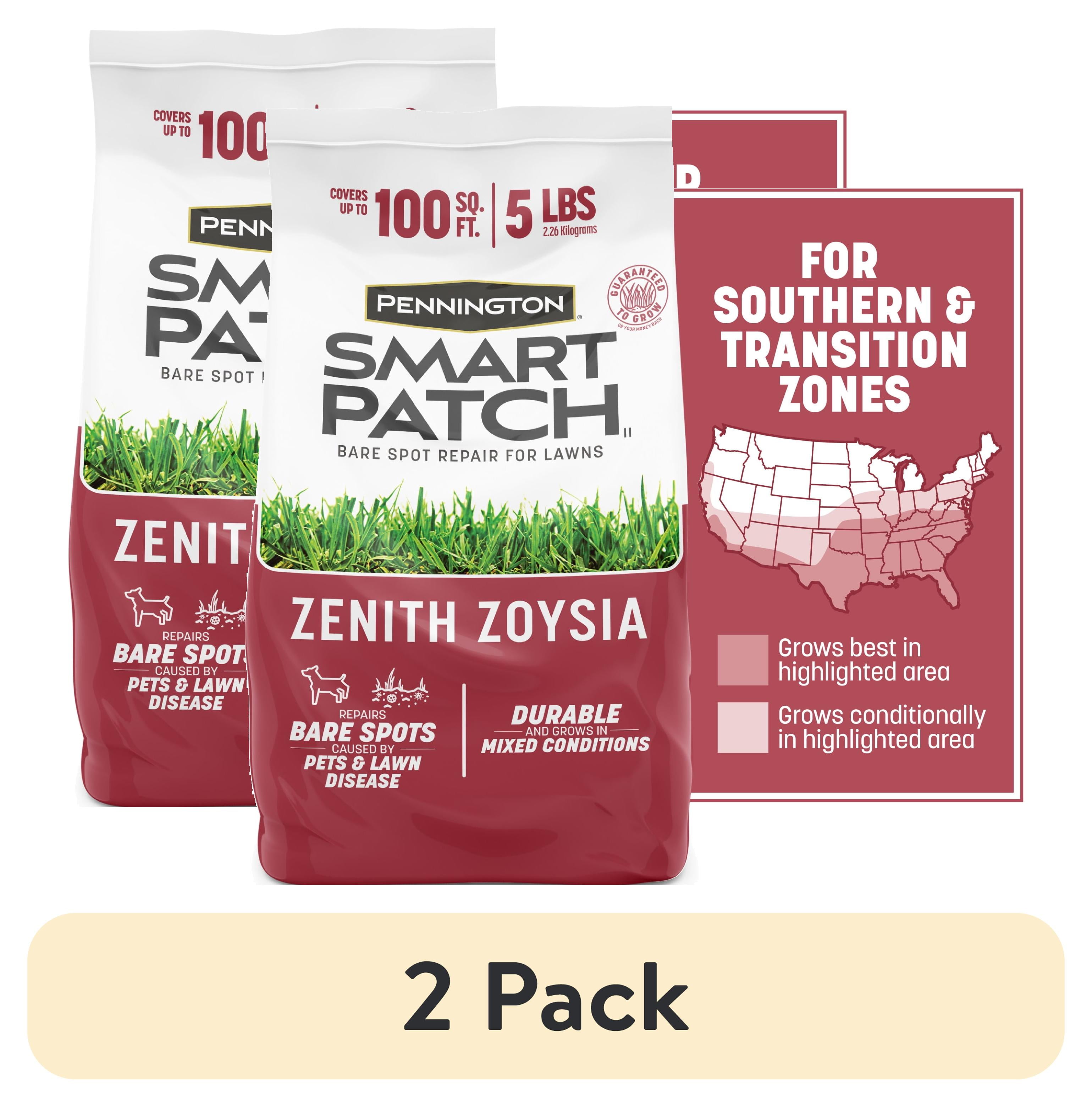 2 pack) Pennington Smart Patch Zoysia Grass Seeds for Lawn, Full