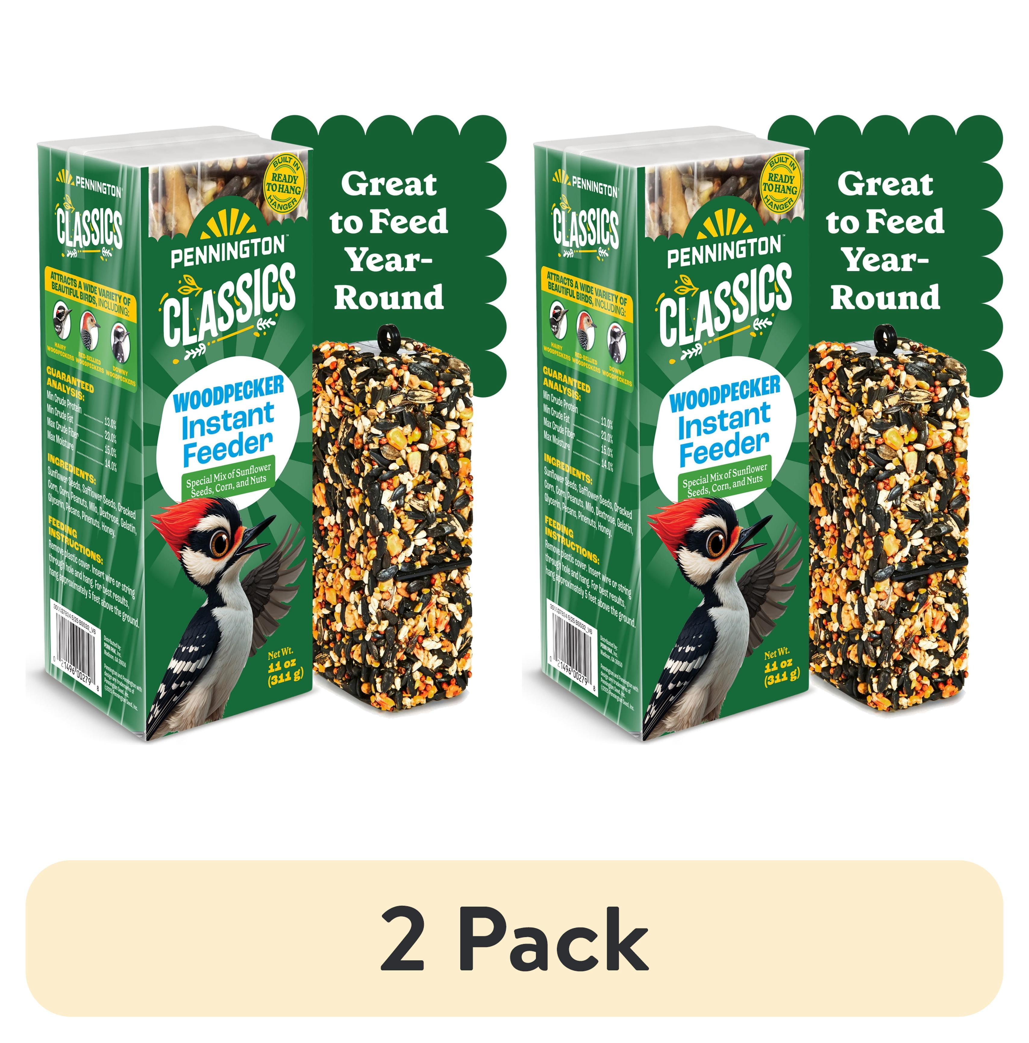 (2 pack) Pennington Woodpecker Bar Wild Dry Bird Feed and Bird Seed Cake, 11 oz., 1 Pack
