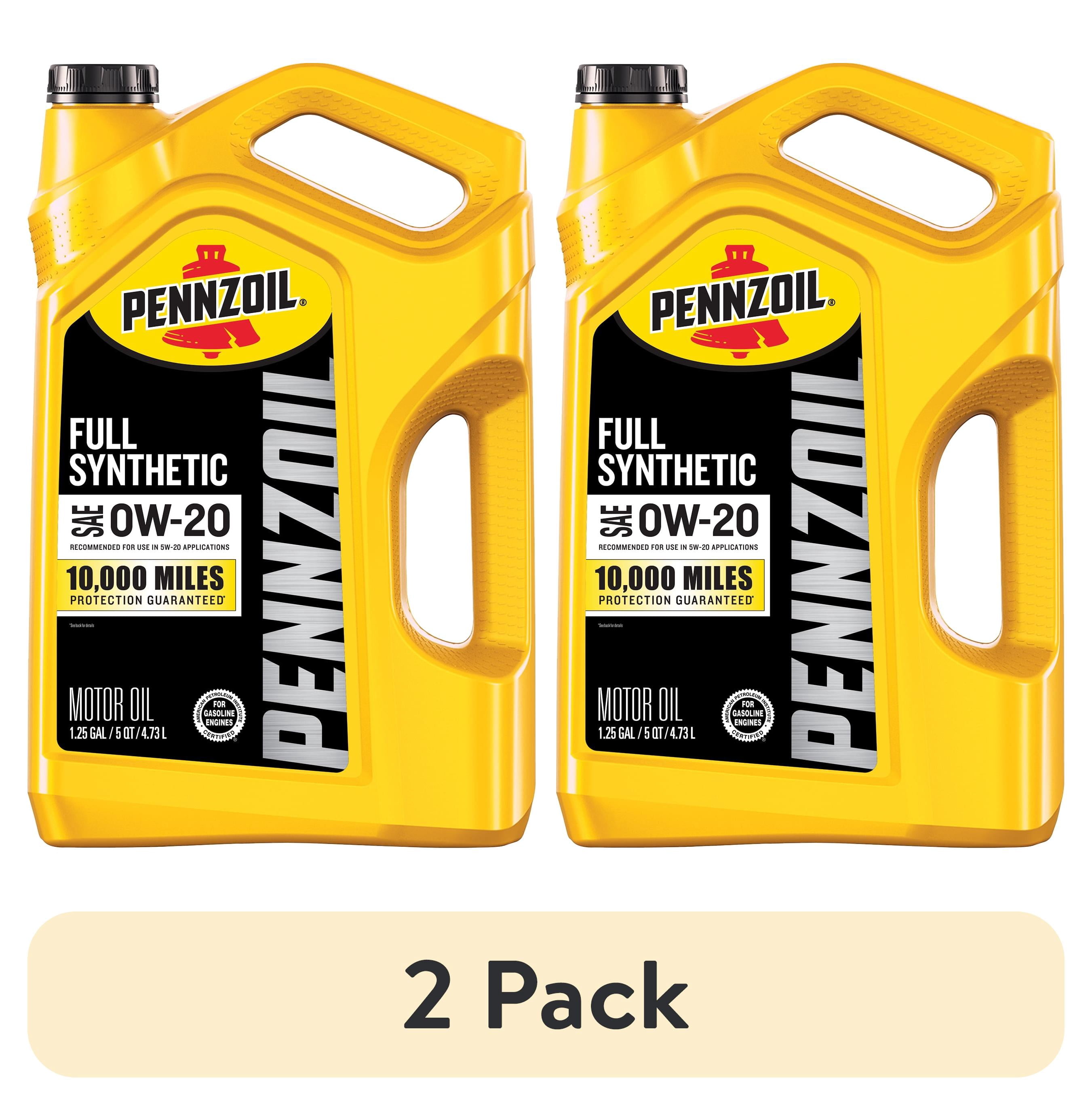 (2 pack) Pennzoil Full Synthetic 0W-20 Motor Oil, 5 Quart