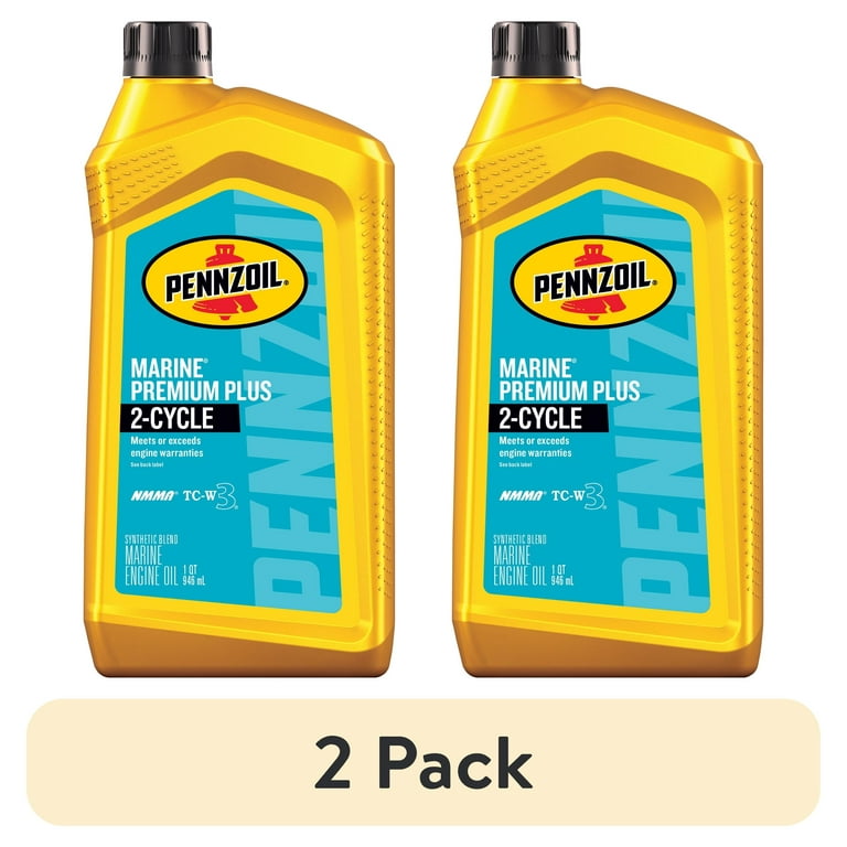 2 pack) Pennzoil Marine Premium Plus 2-Cycle Synthetic Blend