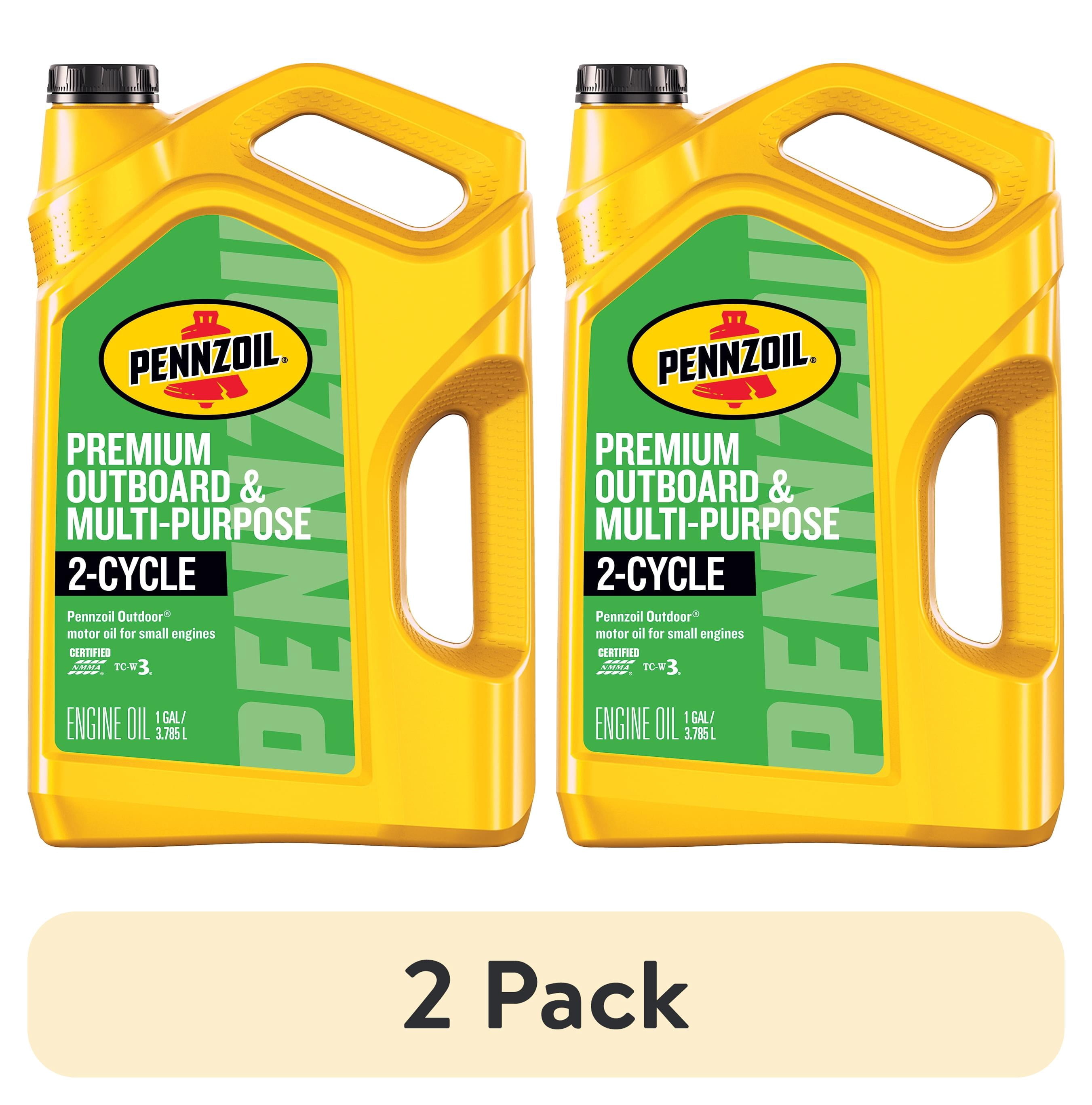 (2 pack) Pennzoil Outdoor Premium Outboard & Multi-Purpose 2-Cycle Engine Oil, 1 Gallon