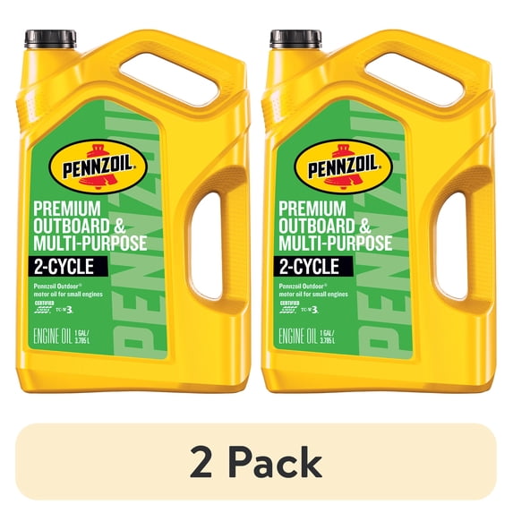 (2 pack) Pennzoil Outdoor Premium Outboard & Multi-Purpose 2-Cycle Engine Oil, 1 Gallon