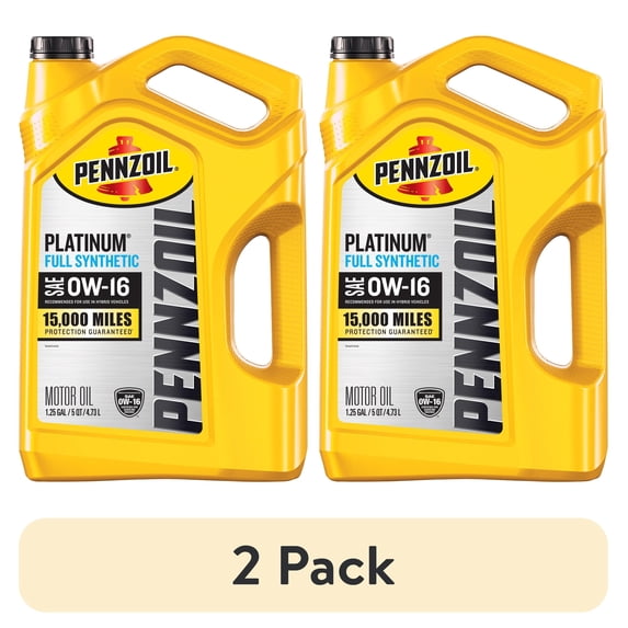 (2 pack) Pennzoil Platinum Full Synthetic 0W-16 Motor Oil, 5 Quart
