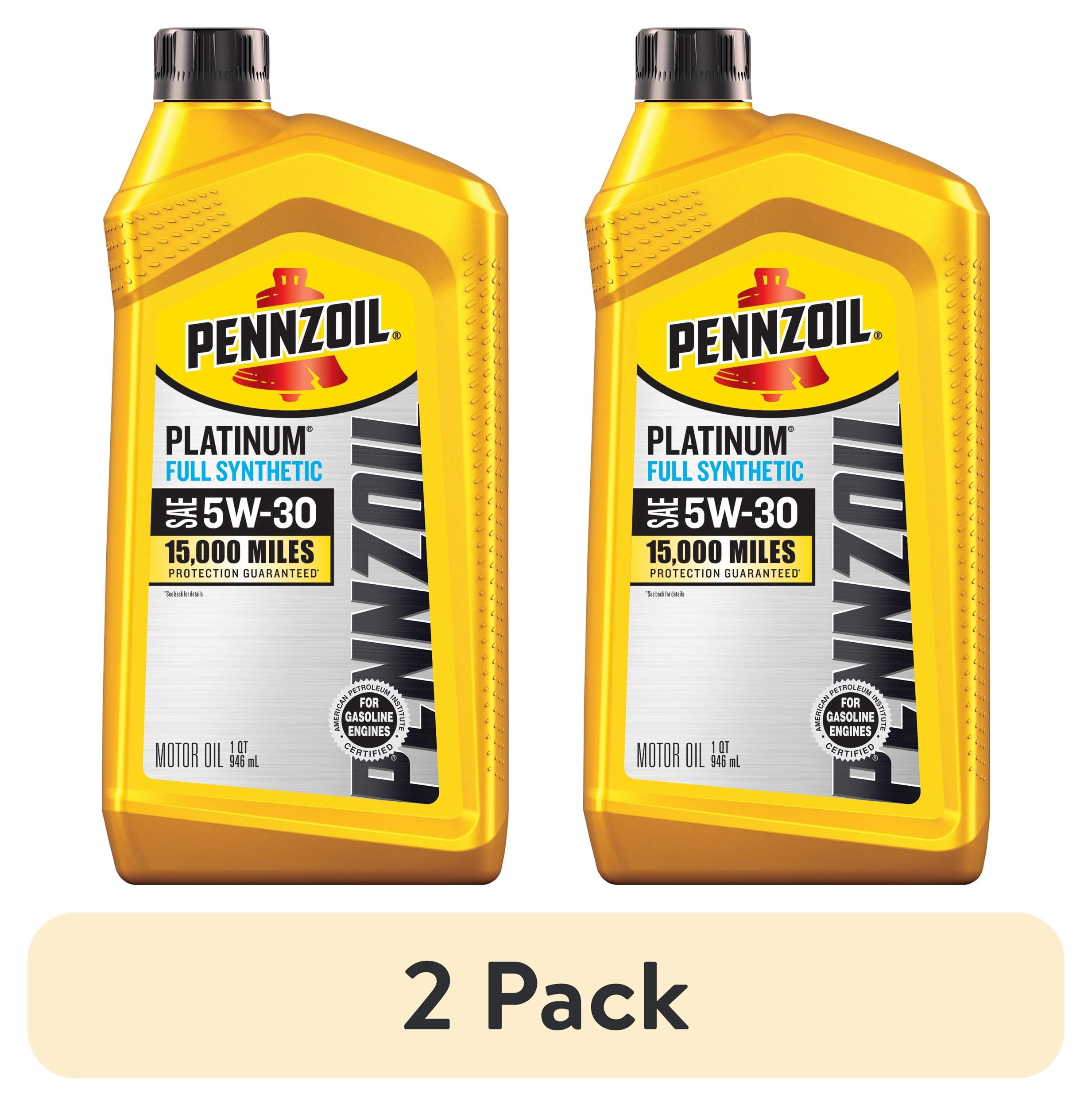 (2 pack) Pennzoil Platinum Full Synthetic 5W-30 Motor Oil, 1 Quart