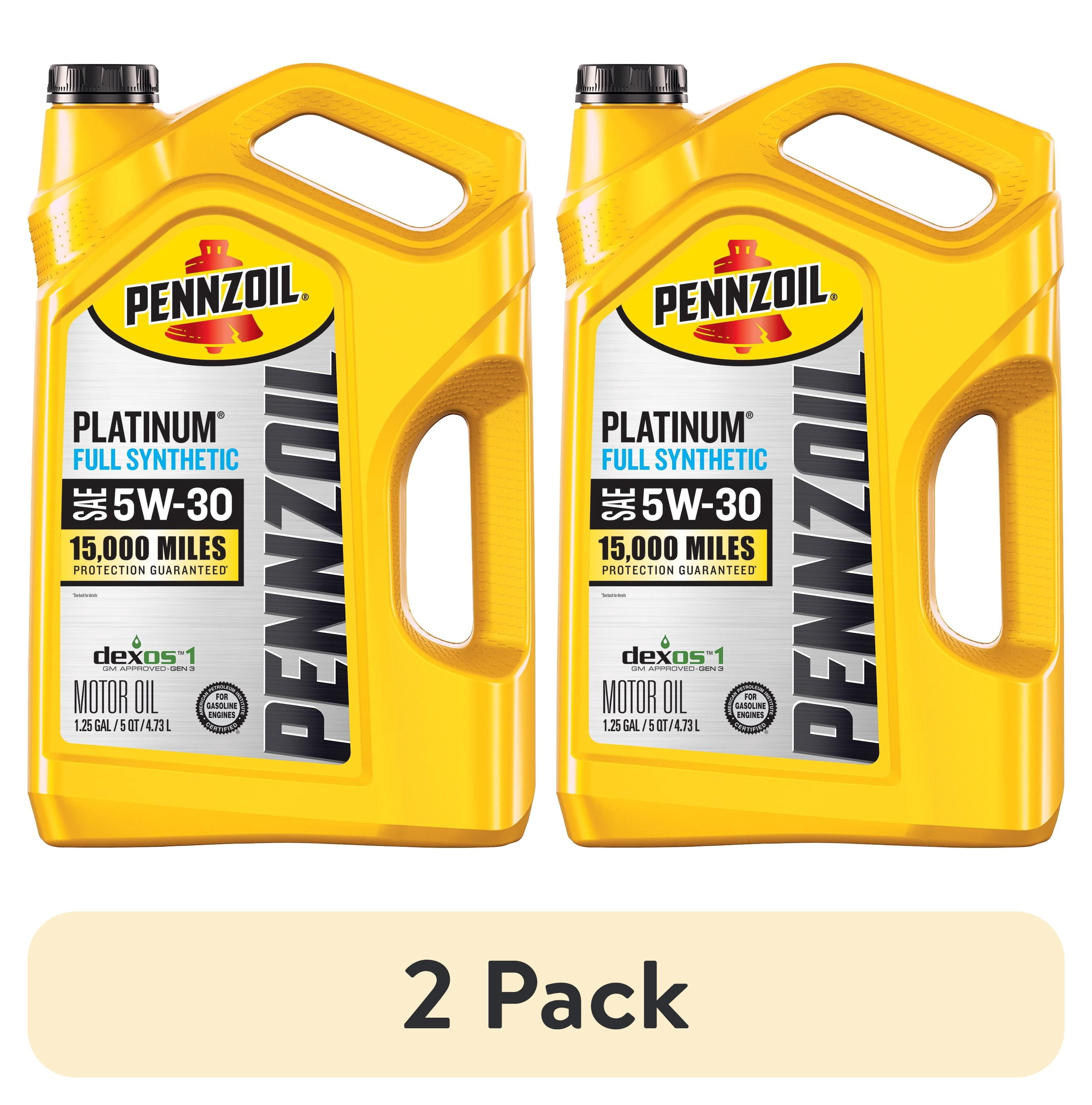 2 pack) Pennzoil Platinum Full Synthetic 5W-30 Motor Oil, 5 Quart