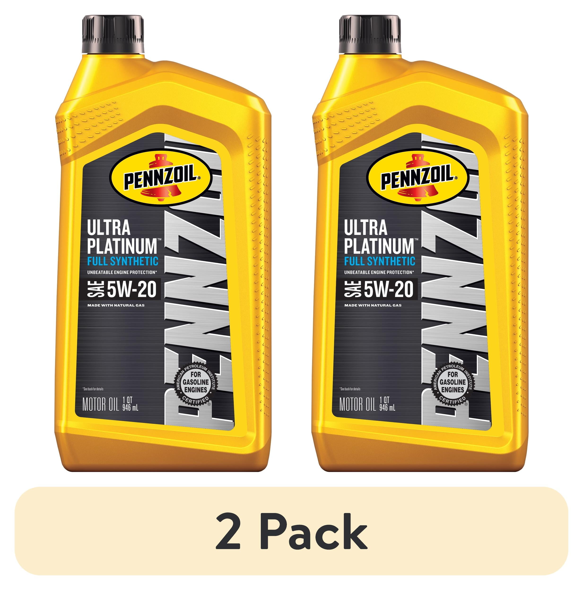 2 pack) Pennzoil Ultra Platinum Full Synthetic 5W-20 Motor Oil, 1