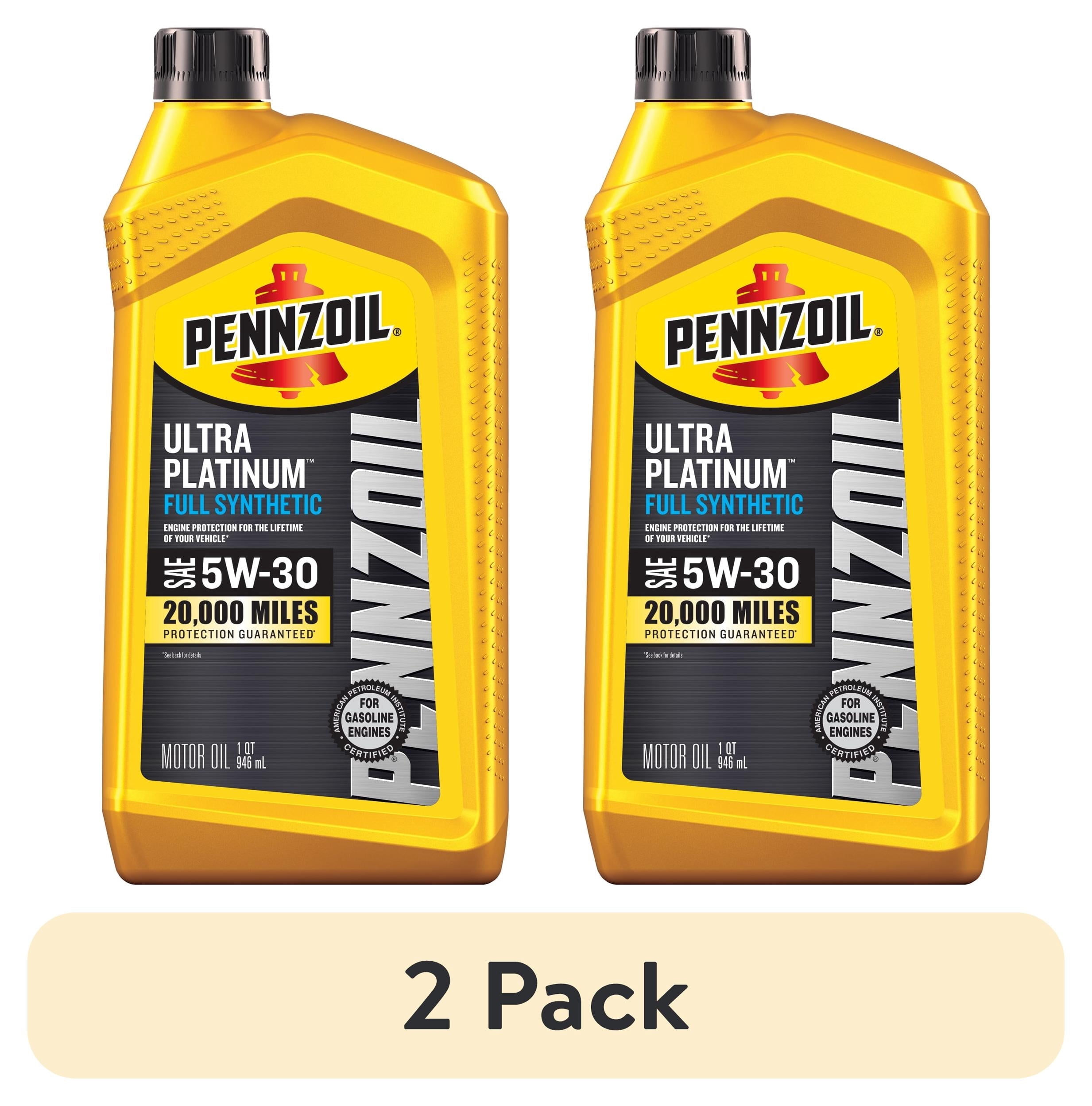2 pack) Pennzoil Ultra Platinum Full Synthetic 5W-30 Motor Oil, 1