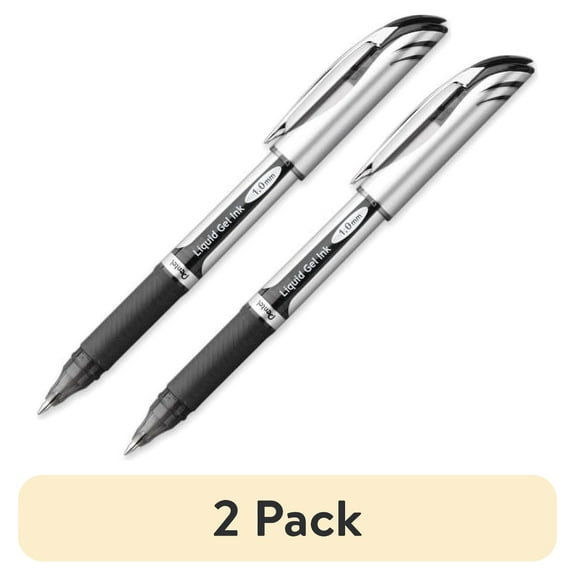 Pentel EnerGel Deluxe Liquid Gel Pen Bold Pen Point - 1 mm Pen Point Size - Refillable - Black Gel-based Ink - Silver Barrel - 1 Each