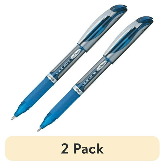 Pentel EnerGel Deluxe Liquid Gel Pen Bold Pen Point - 1 mm Pen Point Size - Refillable - Blue Gel-based Ink - Silver Barrel - 1 Each