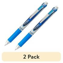 (2 pack) Pentel EnerGel RTX Gel Pen, 0.7mm Medium Metal Tip, Blue Ink