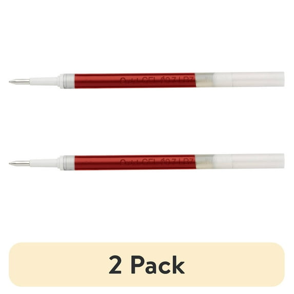 (2 pack) Pentel Refill Ink - For EnerGel Gel Pen, 0.7mm Metal Tip, Medium, Orange Ink