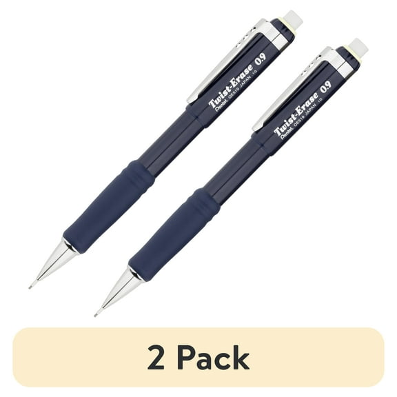 (2 pack) Pentel Twist-Erase III Mechanical Pencil, (0.9mm), Blue Barrel