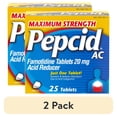 thumbnail image 1 of (2 pack) Pepcid AC Maximum Strength Heartburn Medicine, Famotidine, 25 Count, 1 of 14