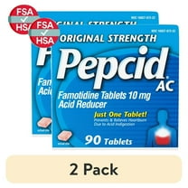 (2 pack) Pepcid AC Original Strength Heartburn Medicine, 10mg Famotidine, 90 Count