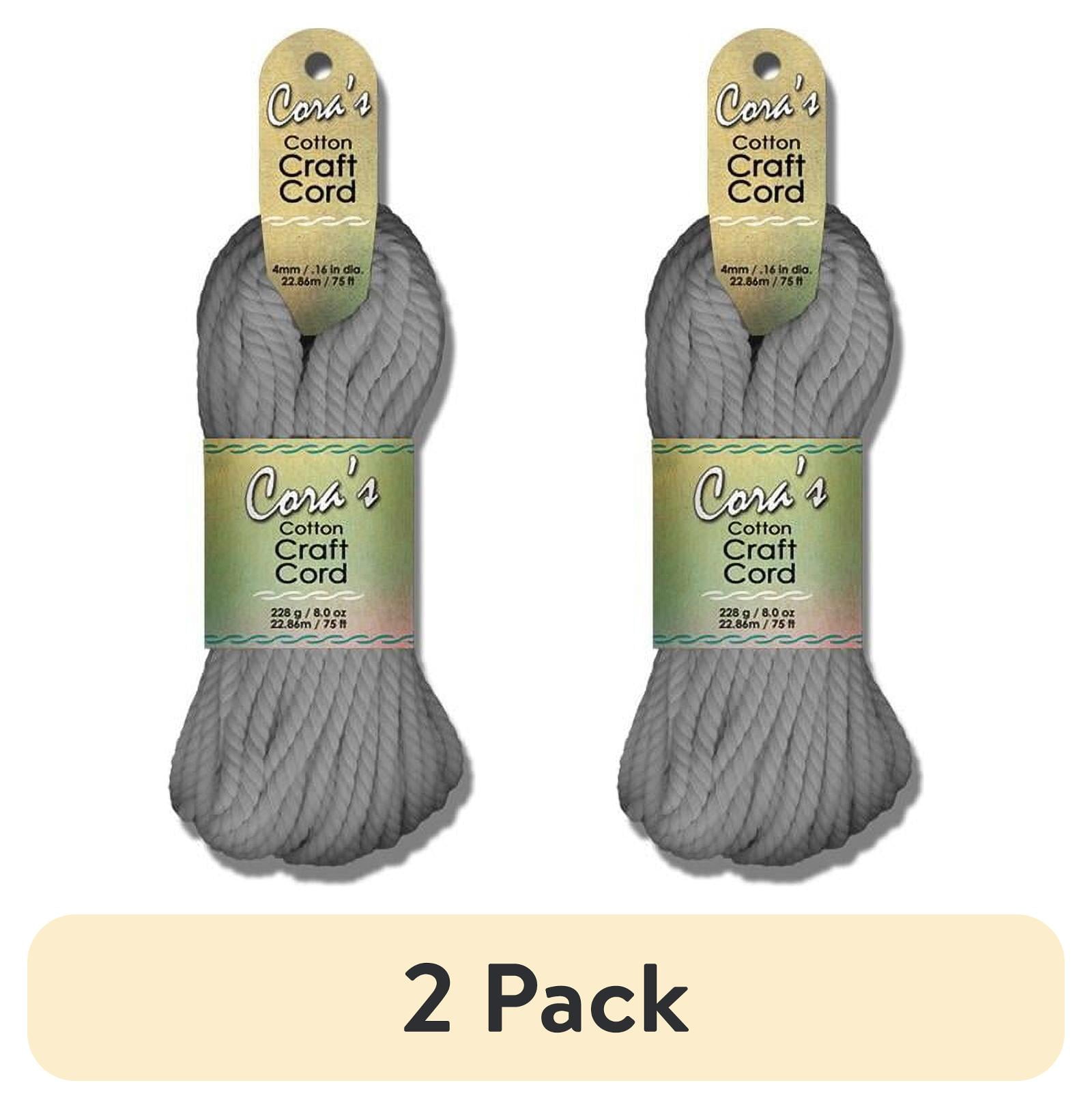 (2 pack) Pepperell Cara's Cotton Craft Cord 4mmx75ft-Charcoal