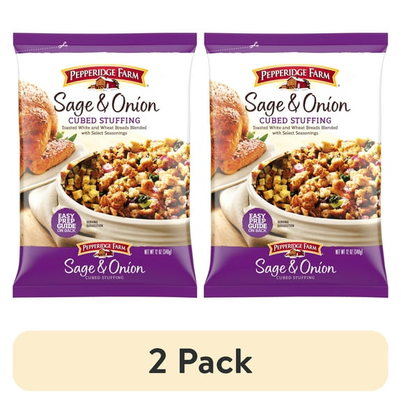 (2 pack) Pepperidge Farm Sage & Onion Cubed Stuffing, 12 oz. Bag