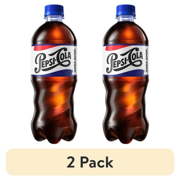(2 pack) Pepsi Cola Real Sugar Soda Pop, 20 fl oz Bottle