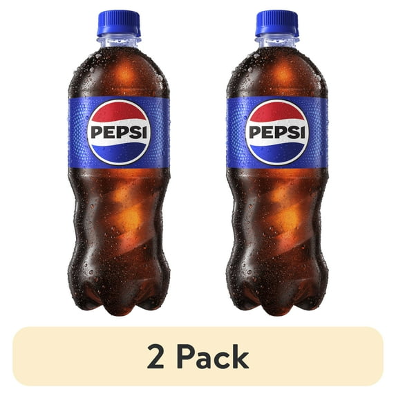 (2 pack) Pepsi Cola Soda Pop, 20 fl oz Bottle