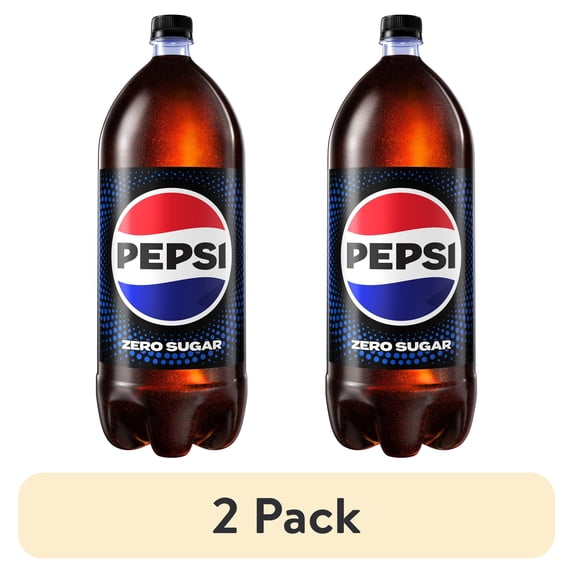 (2 pack) Pepsi Cola Zero Sugar Soda Pop, 2 Liter Size Bottle
