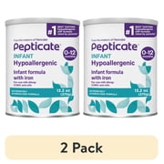 2 pack Pepticate Baby Formula, Hypoallergenic Powdered Infant Formula for Cow Milk Allergy, with Omega 3 DHA, ARA, Iron & Prebiotics, 13.2oz