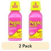 (2 pack) Pepto Bismol Liquid, Indigestion and Anti-Diarrhea Stomach Relief, Original, 8 Fl oz