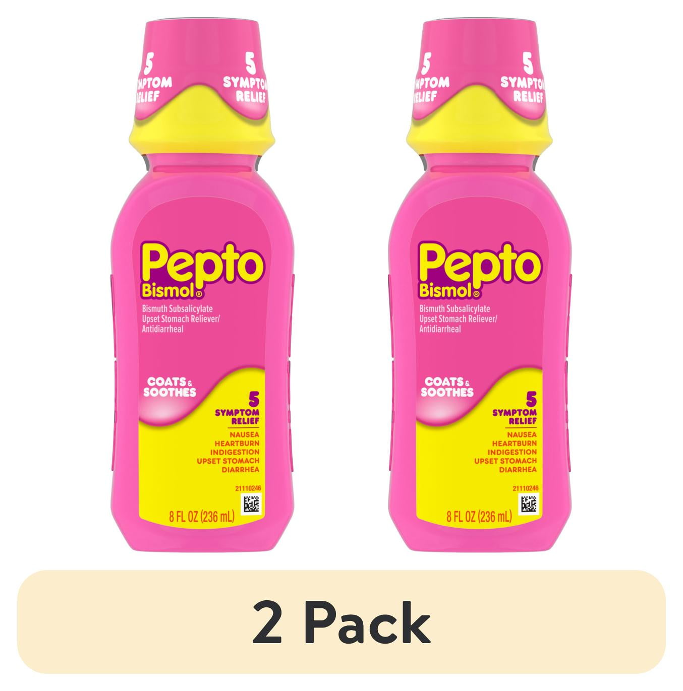 (2 pack) Pepto Bismol Liquid, Indigestion and Anti-Diarrhea Stomach Relief, Original, 8 Fl oz
