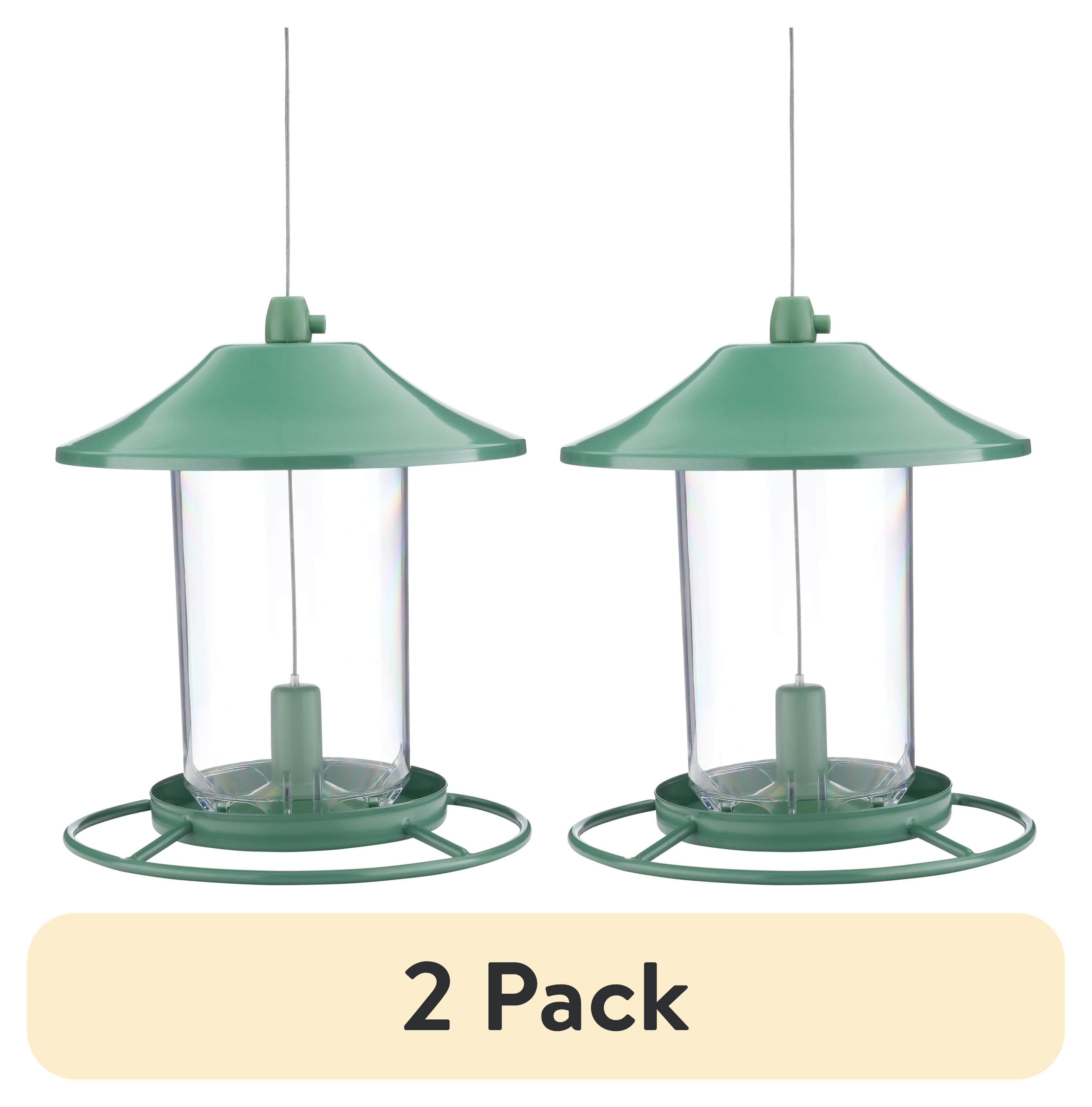 (2 pack) Perky-Pet Green Panorama Wild Bird Feeder - 2 lb Capacity
