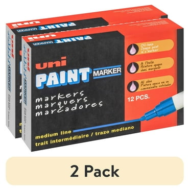 Uni-Paint® Markers, Medium Point, White, Pack Of 12