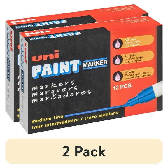 Uni-Paint® Markers, Medium Point, White, Pack Of 12