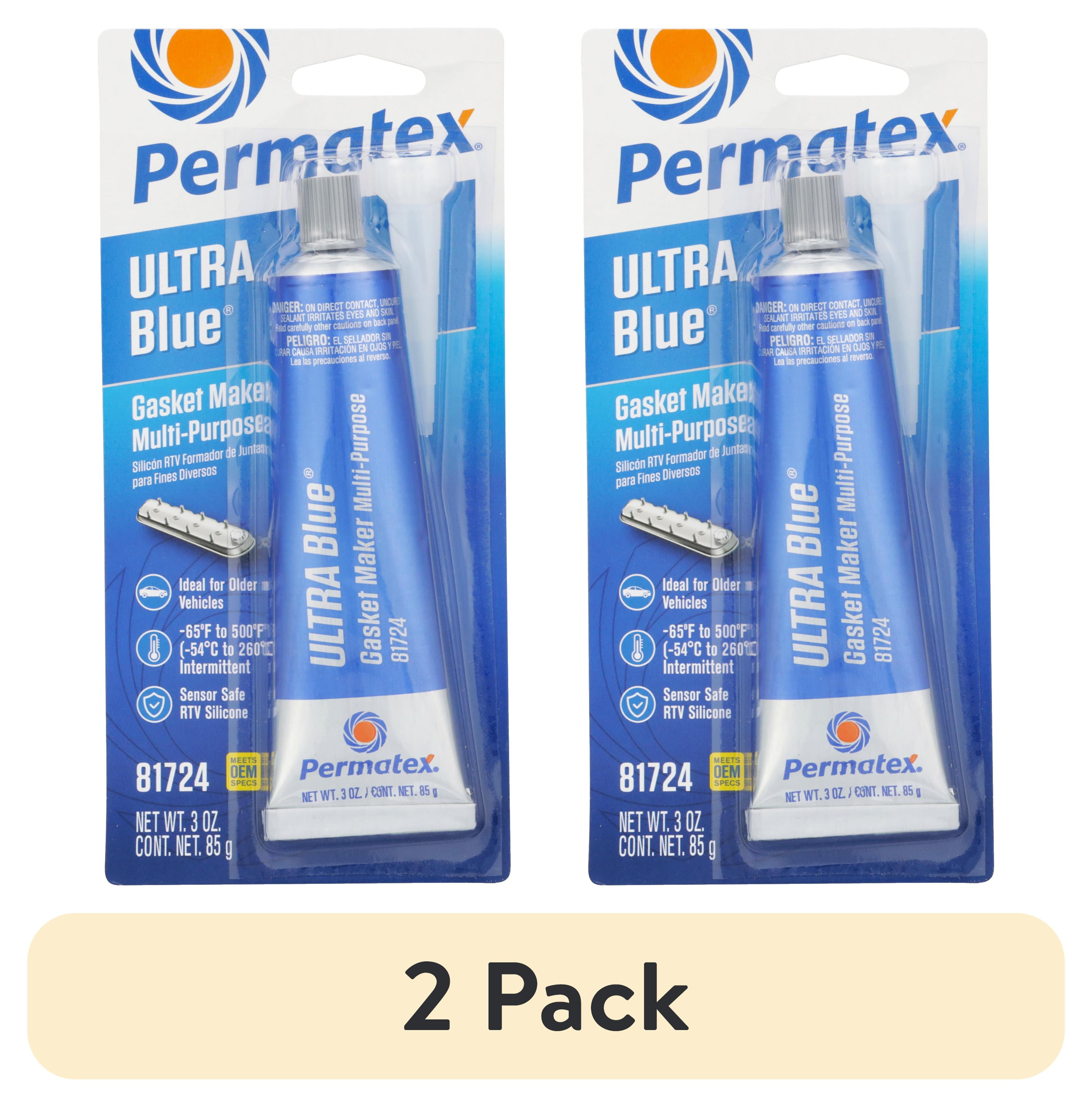 2 pack) Permatex 81724 Sensor-Safe Ultra Blue RTV Silicone Gasket