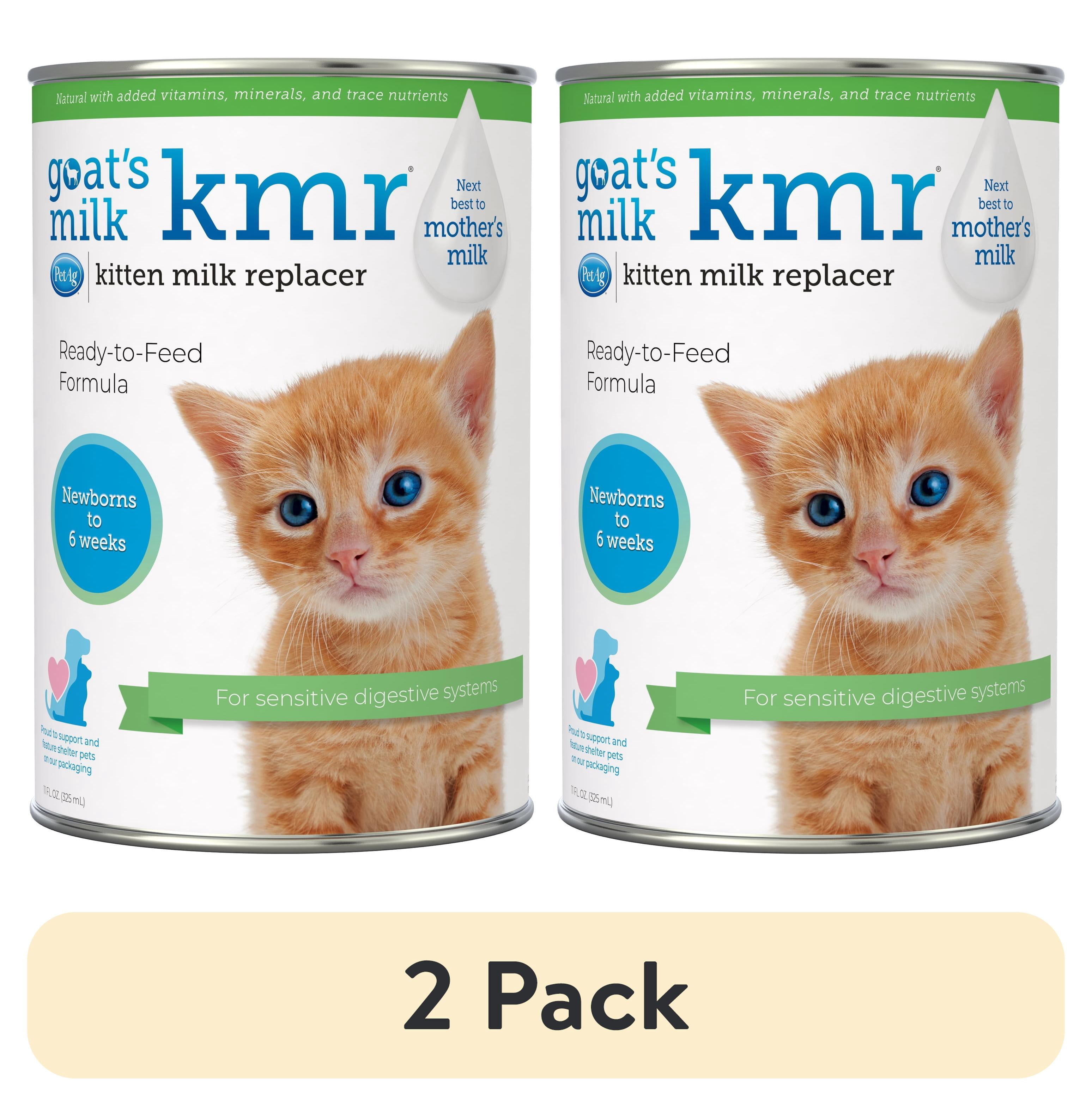 (2 pack) Pet-Ag Goat’s Milk KMR Kitten Milk Replacer Liquid - 11 oz