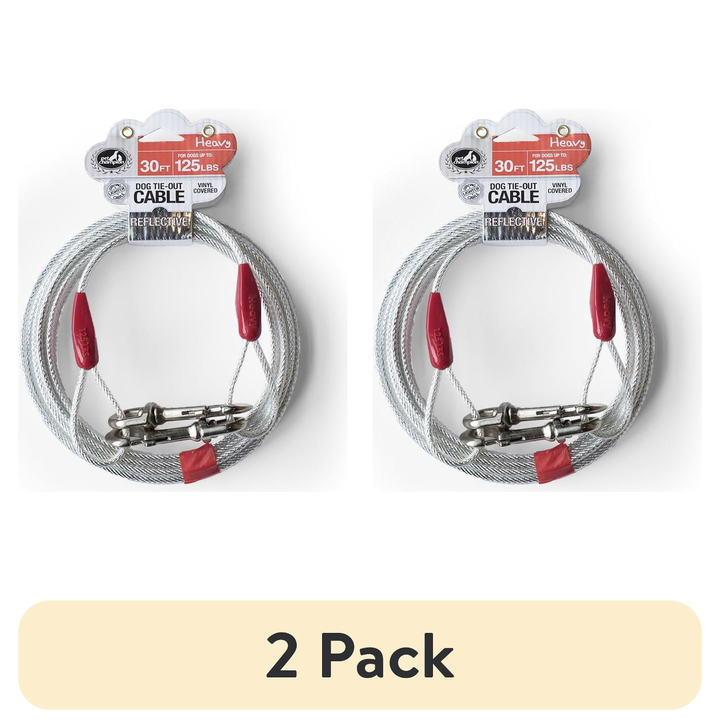 (2 pack) Pet Champion 30 ft Heavy Dog Tie-Out Cable
