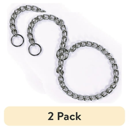 (2 pack) Pet Champion 4mm Choke Chain Collar x-large 22-28 in, 1.0 CT