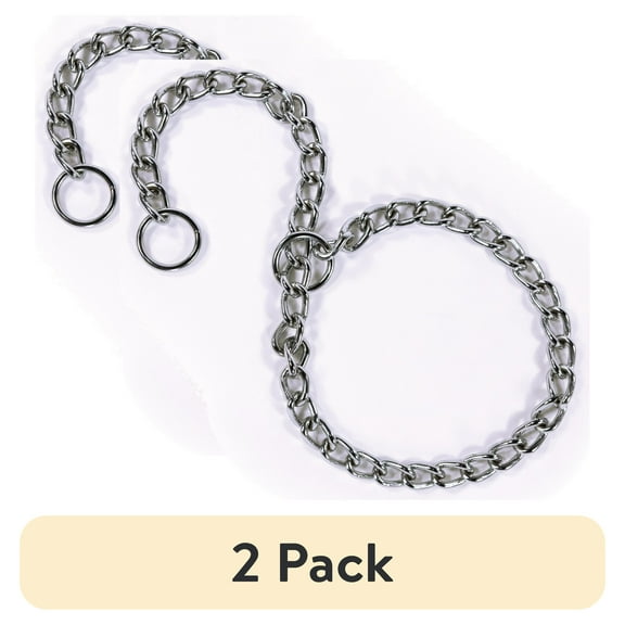 (2 pack) Pet Champion 4mm Choke Chain Collar x-large 22-28 in, 1.0 CT