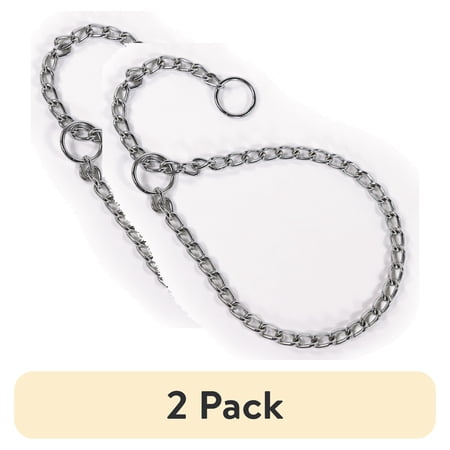 (2 pack) Pet Champion Chain Training Dog Collar, Large, 1.0 CT