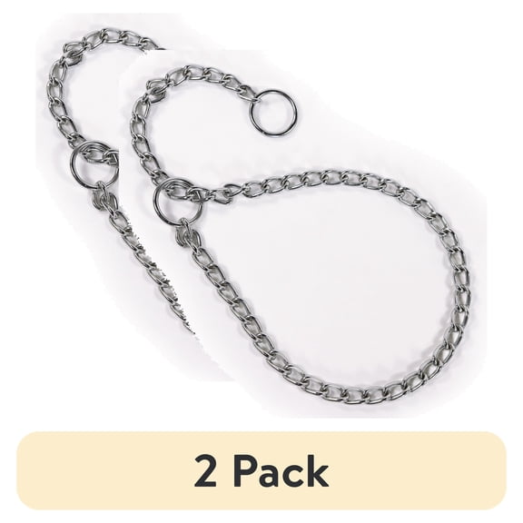 (2 pack) Pet Champion Chain Training Dog Collar, Large, 1.0 CT
