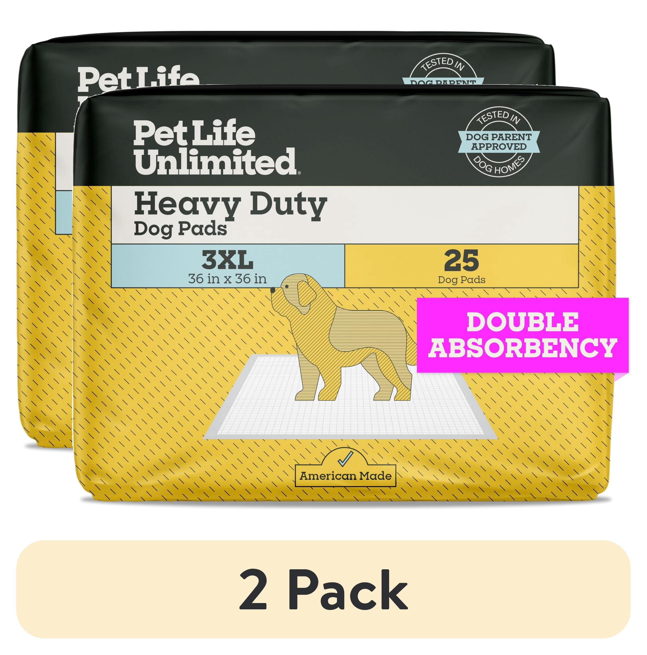 (2 pack) Pet Life Unlimited Dog Pads, Heavy Duty, 3XL, 36" x 36", 25ct
