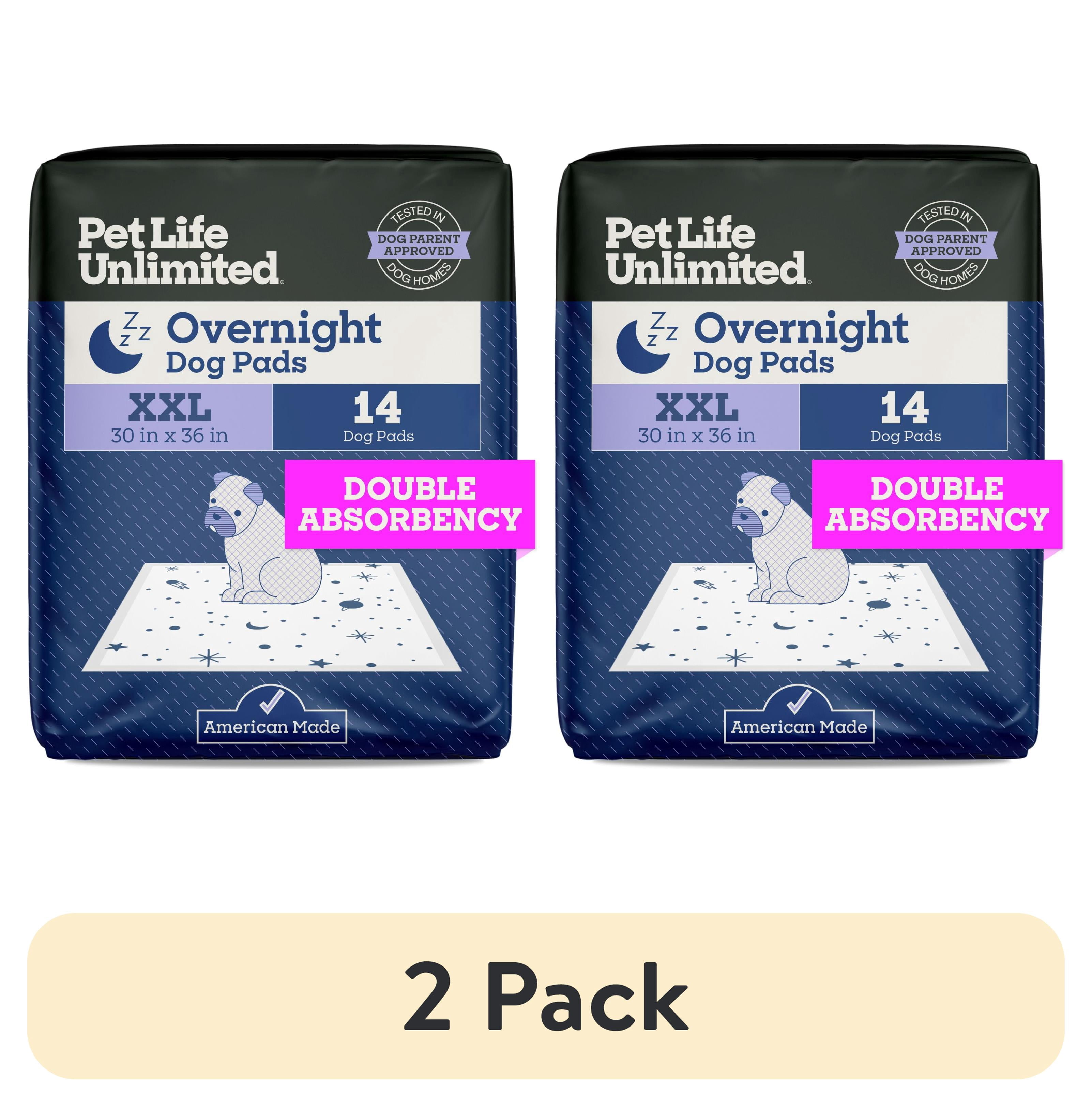 (2 pack) Pet Life Unlimited Dog Pads, Smart Prints, XXL, Overnight, 14ct