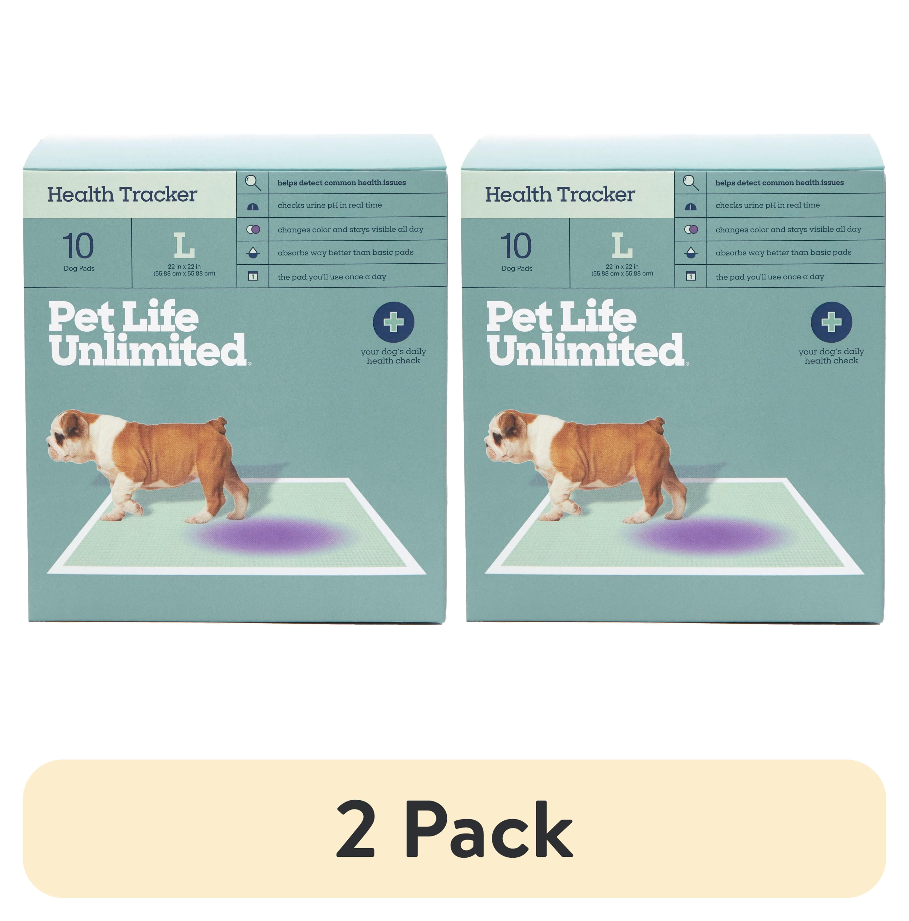 (2 pack) Pet Life Unlimited Health Tracker Dog Pads, Large, 10ct
