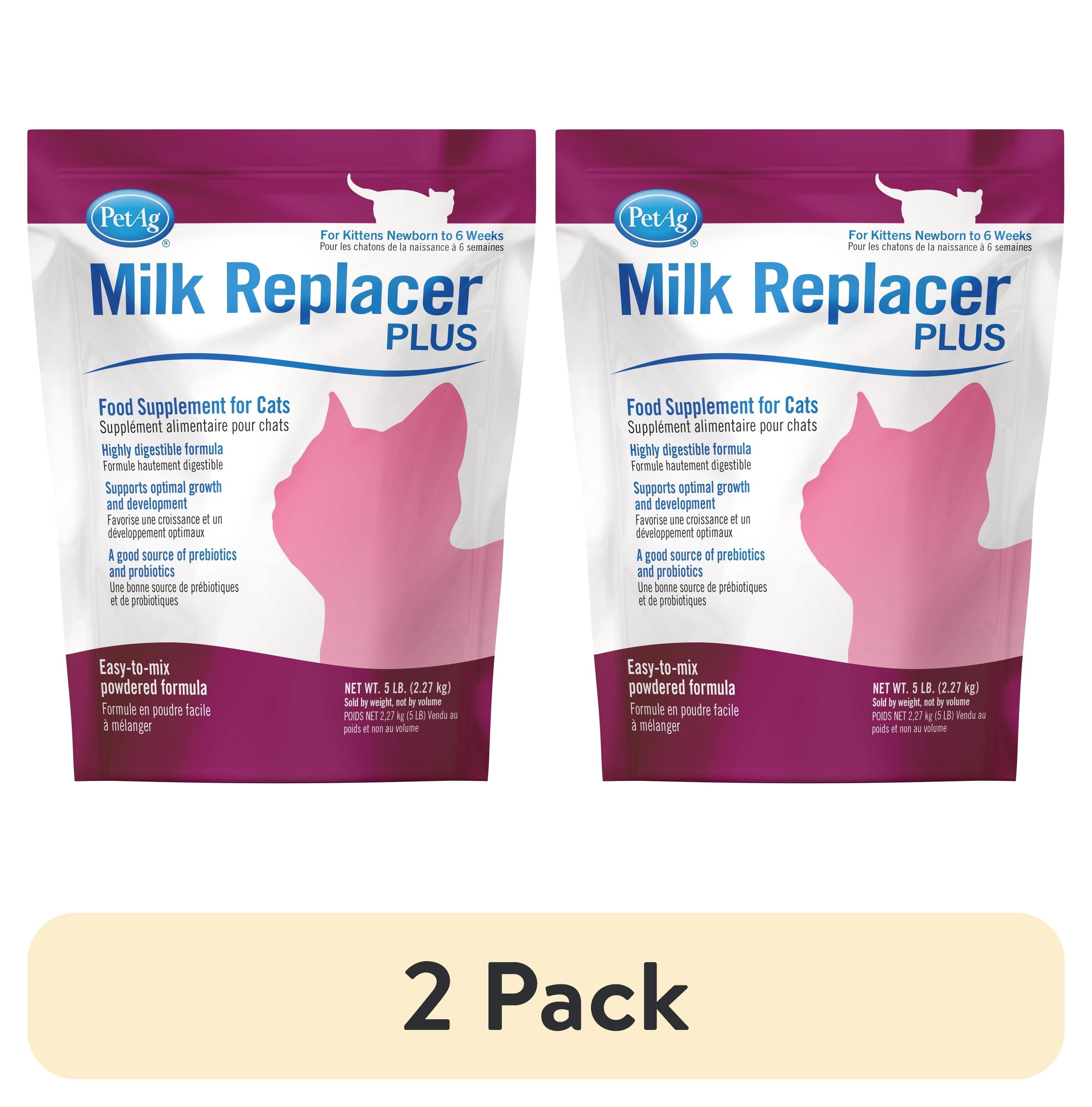 (2 pack) PetAg Milk Replacer Plus Kitten 5 lb. Bag Powder - Walmart.com