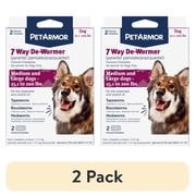 (2 pack) PetArmor For Dogs 7 Way De-Wormer For Medium & Large Dogs