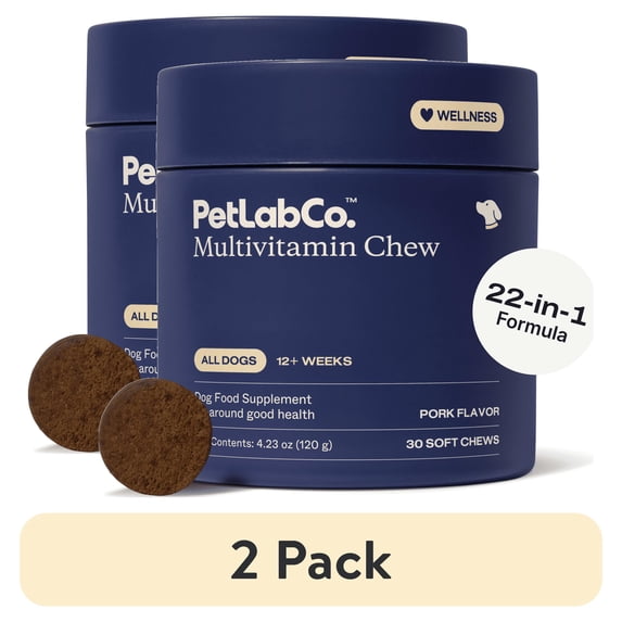 (2 pack) PetLab Co. Multivitamin Chew For Dogs - Support Immune Response, Skin, Coat, Joints & Overall Health. Vitamins A, E, D, B12. 30 ct
