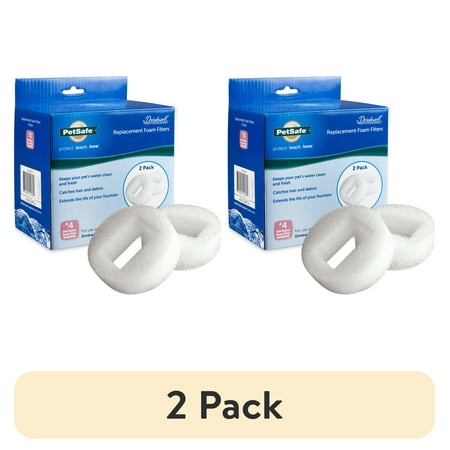 (2 pack) PetSafe Drinkwell Replacement Foam Filters for 360 Plastic Dog and Cat Water Fountain
