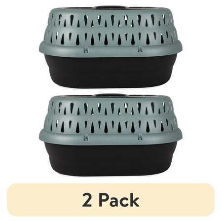 (2 pack) Petmate Top Load Pet Carrier Cat Kennel, 19" Length, for Pets up to 10 lb, Green